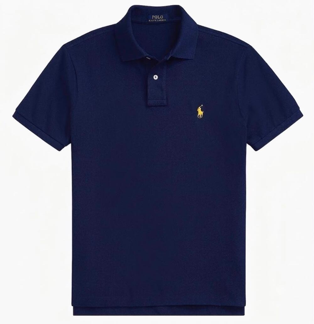 Polo by Ralph Lauren Navy Polo with Yellow Pony Embroidery